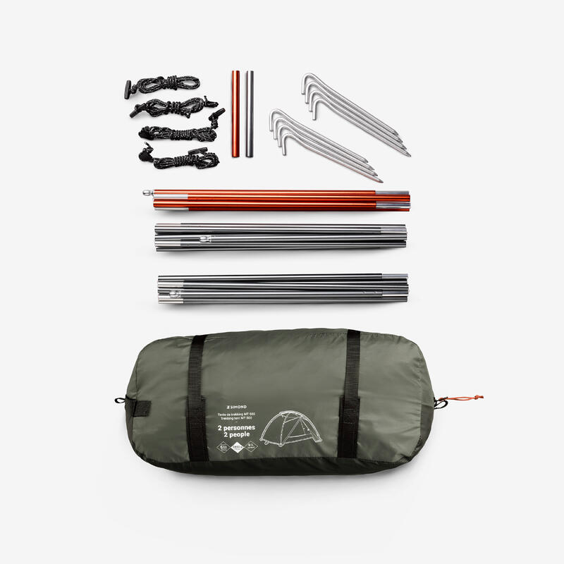 2 Kişilik Outdoor Trekking Kamp Çadırı - Haki - MT500