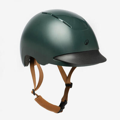 Cap equitazione adulto e bambino CH 100 verde-nero