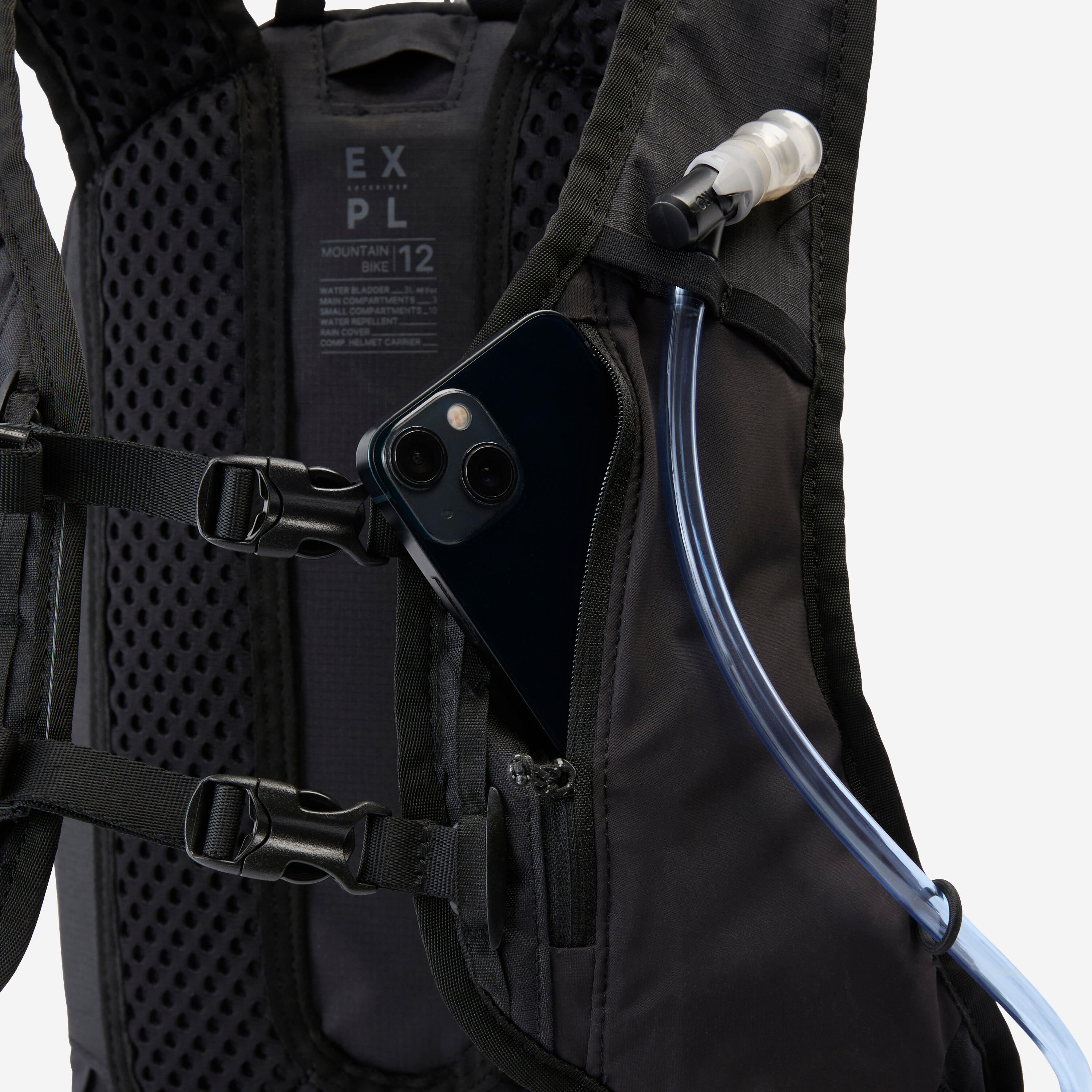 Mochila Hidratación Ciclismo MBT Negro 12 l / 2 l 15/20