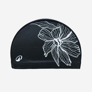 Gorro Natación niños adulto tela revestido silicona Negro Talla M