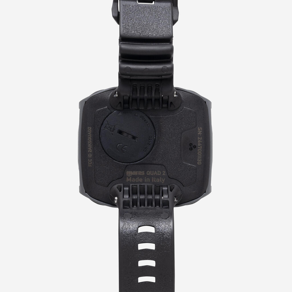 Nardymo su akvalangu kompiuteris „Mares Quad 2“, juodas