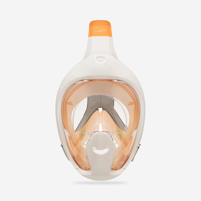 Mască easybreath snorkeling suprafață XS / CU HUSĂ Bej și portocaliu Copii