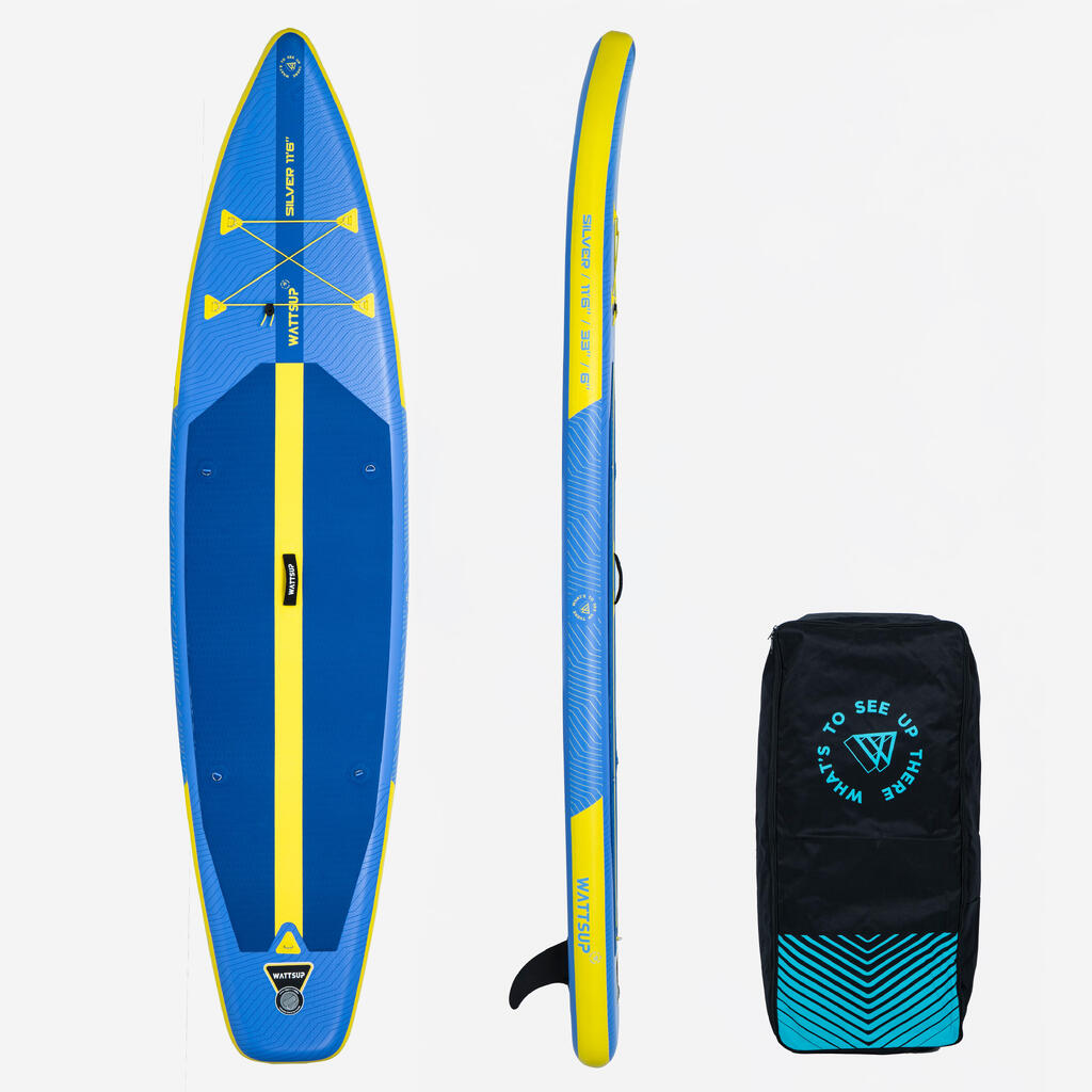 Σετ με φουσκωτή σανίδα stand-up paddle Wattsup και κάθισμα - 11’6 μπλε