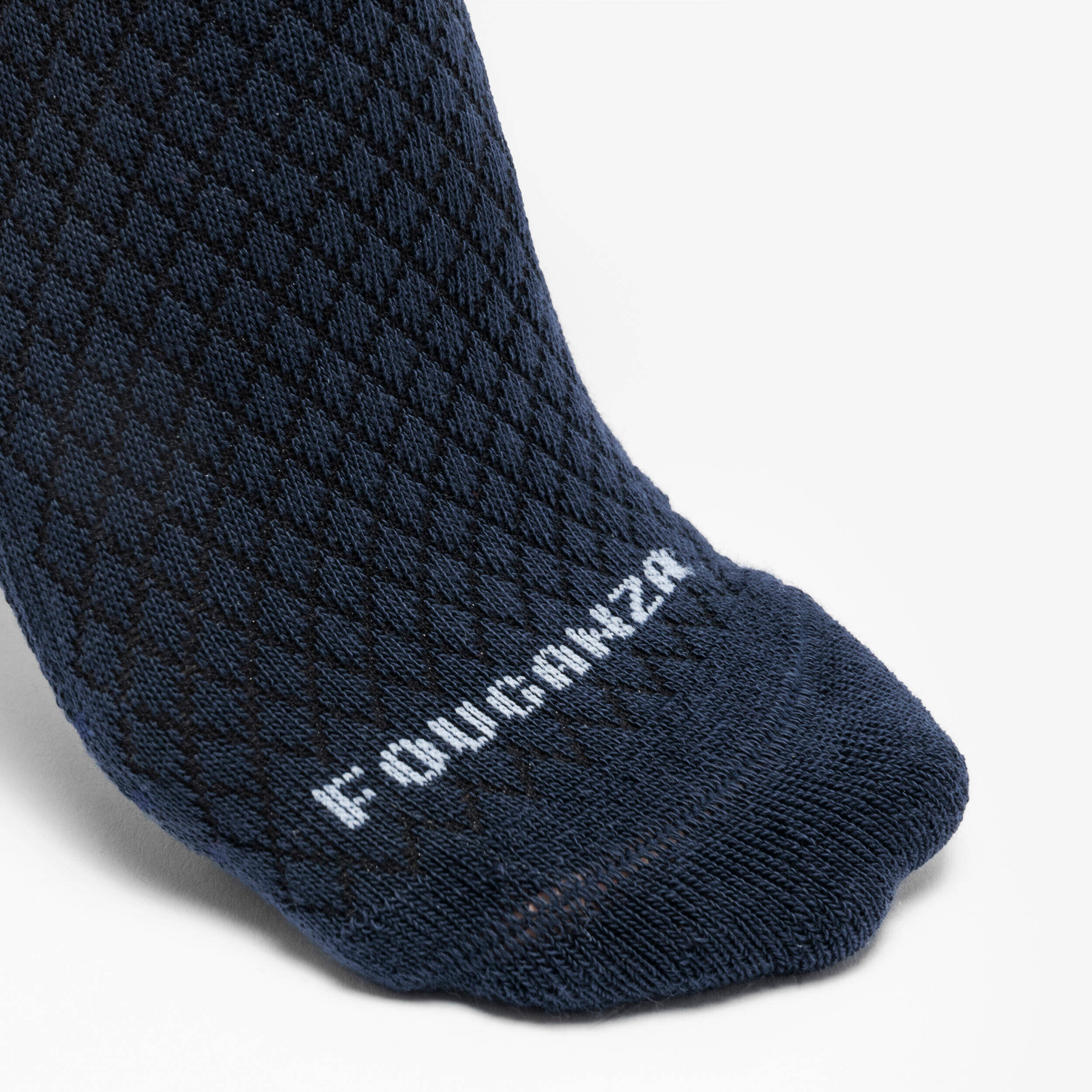 Kids' Horse Riding Socks SKS 500 Twin-Pack - Navy/Comet Blue Patterns -  4