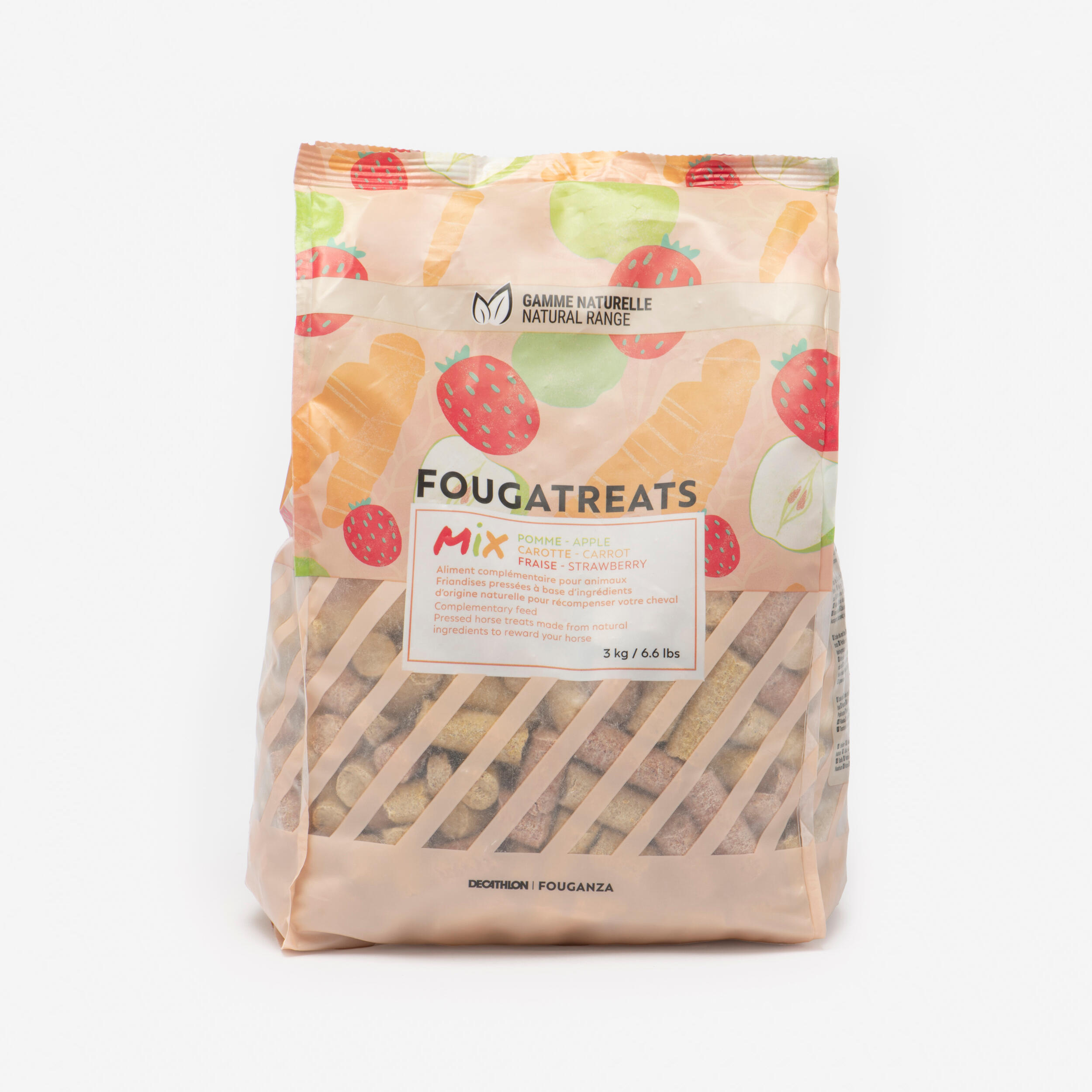 Gustare naturală echitație FOUGATREAT 3 kg Mere/Morcovi/Căpșune Cal