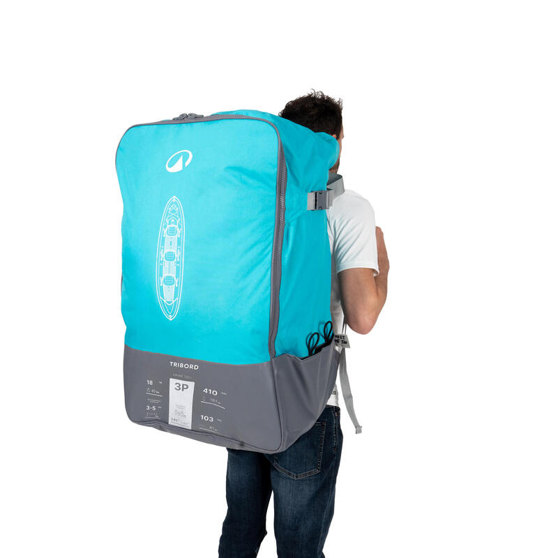 Opblaasbare kajak voor 2/3 personen 100+ blauw