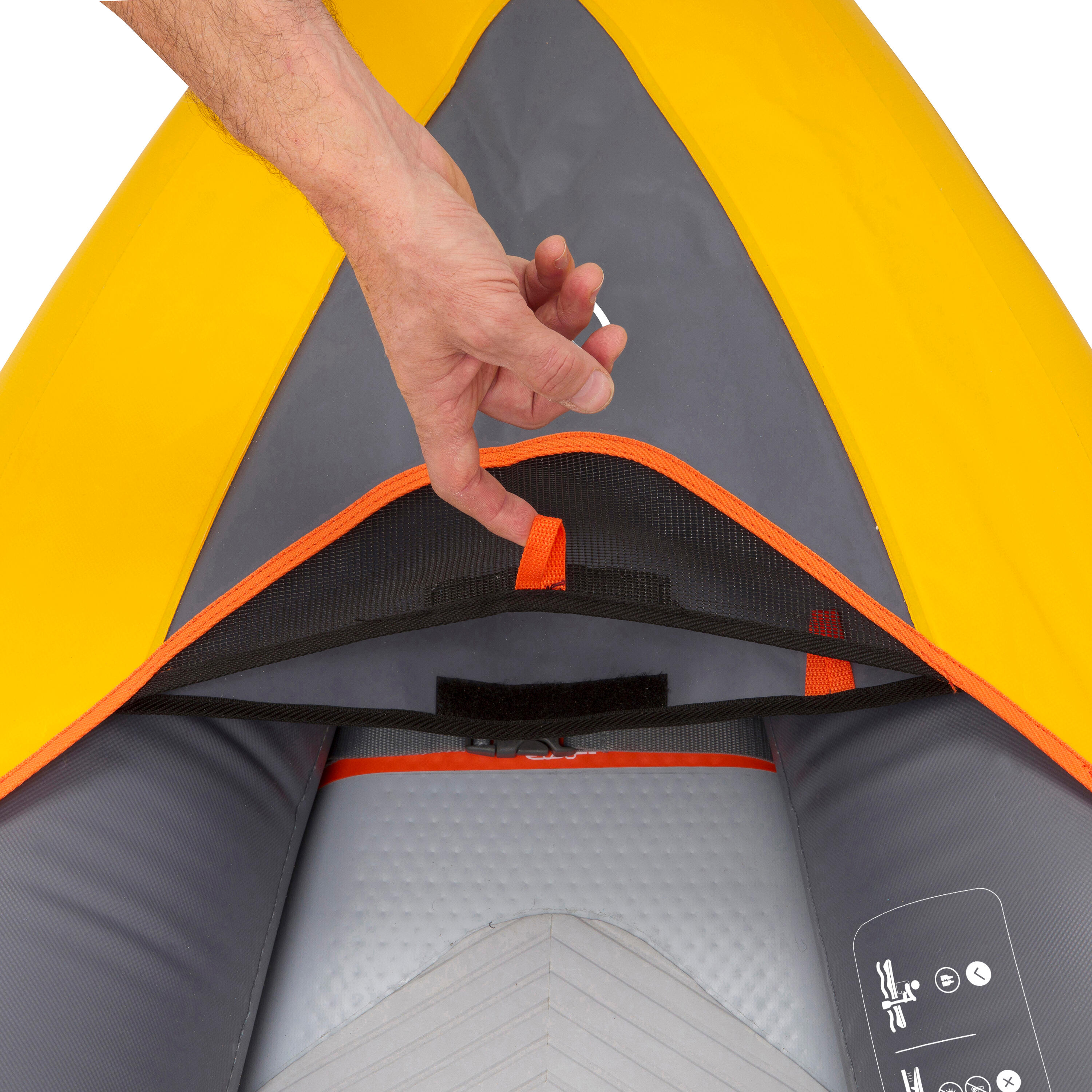 Canoa Kayak Hinchable Tribord 100+ Amarillo 2 Plazas 11/26