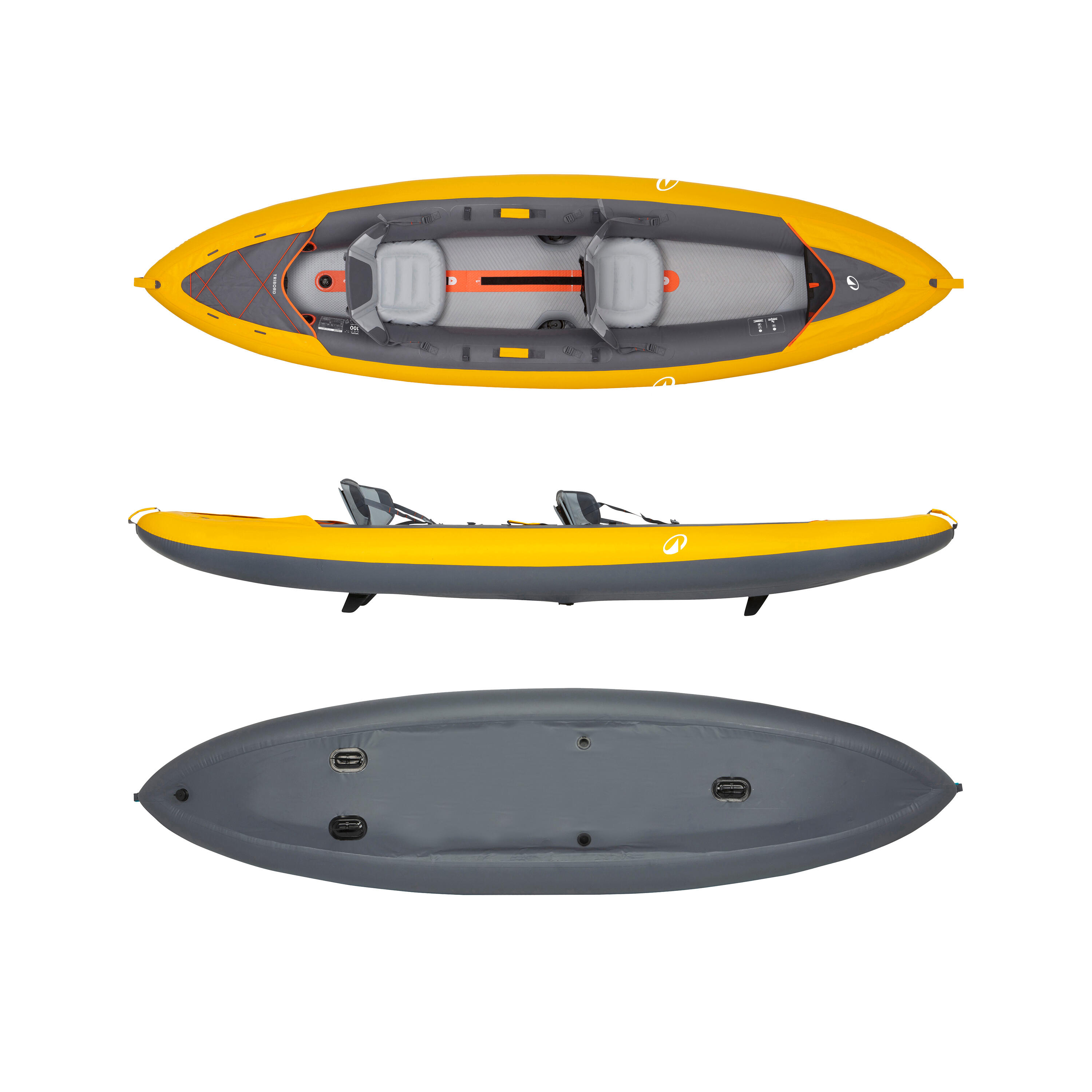 Canoa Kayak Hinchable Tribord 100+ Amarillo 2 Plazas 2/26