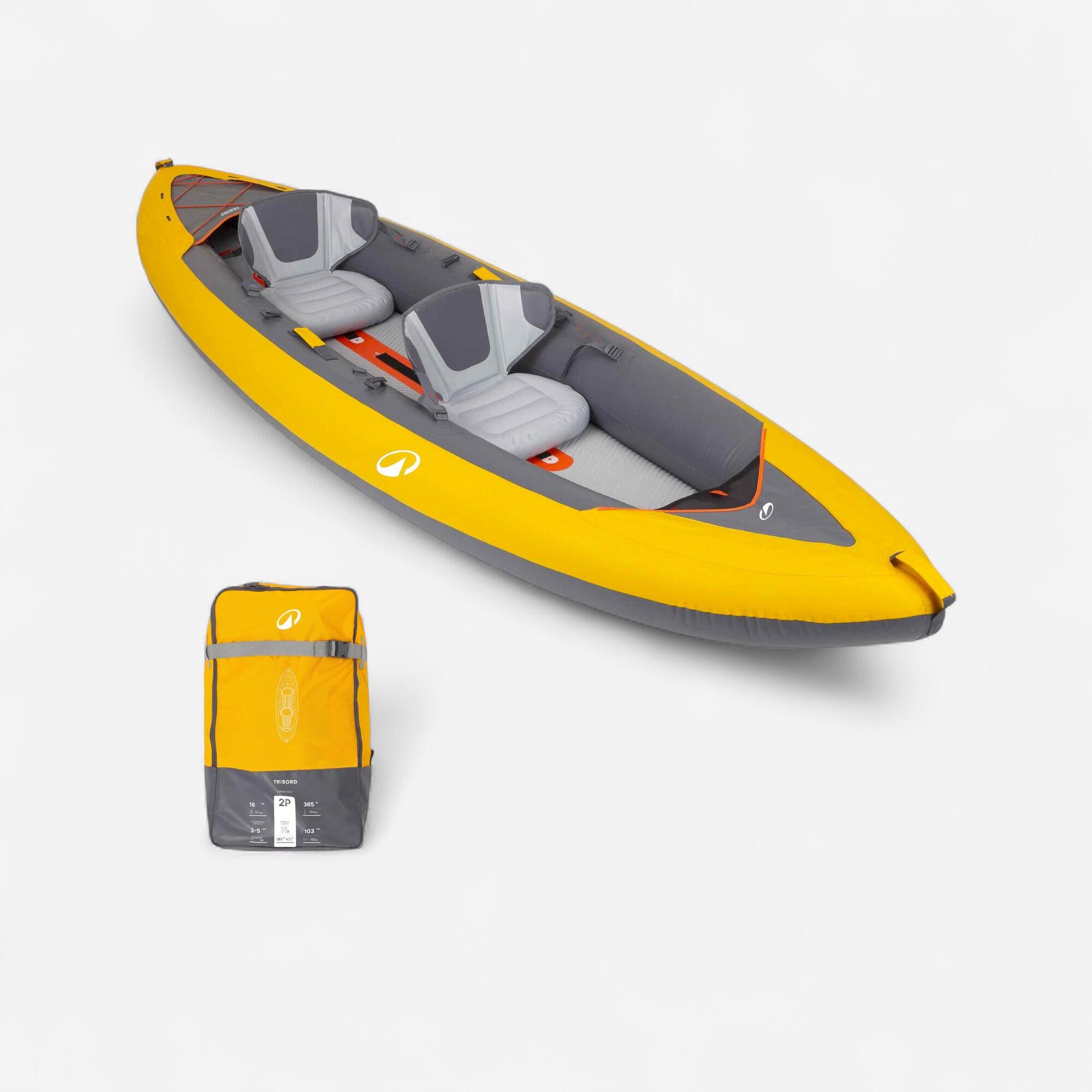 2-person inflatable canoe/kayak Tribord 100+ Yellow