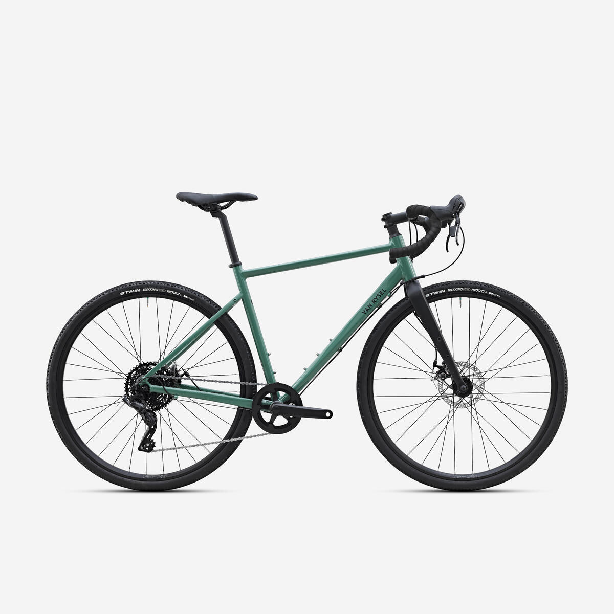 Vélo gravel Microshift Acolyte 1x8v, GRVL AF DISCOVER vert