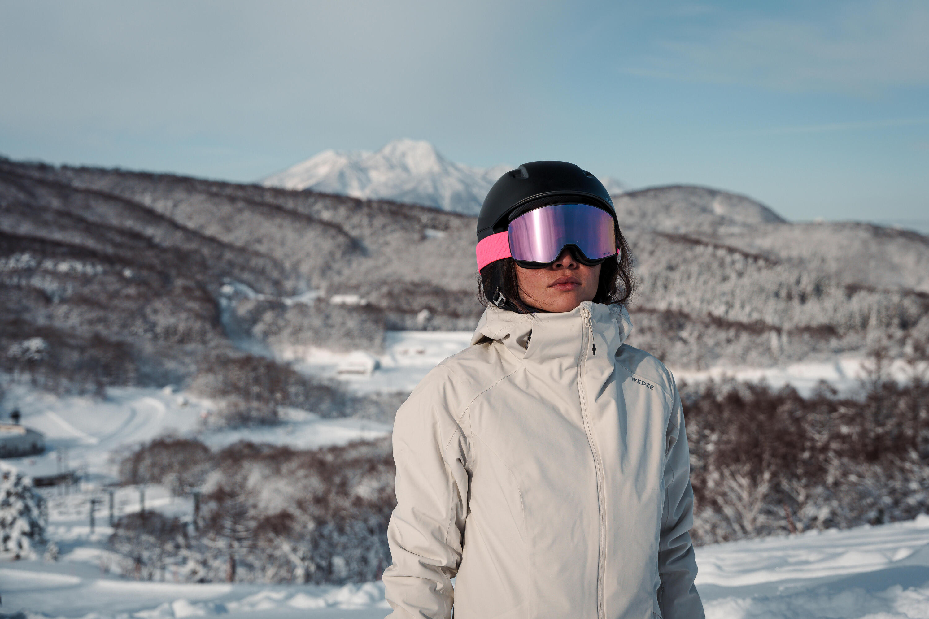 Gants de ski chauds adulte, GL500 blanc 7/10