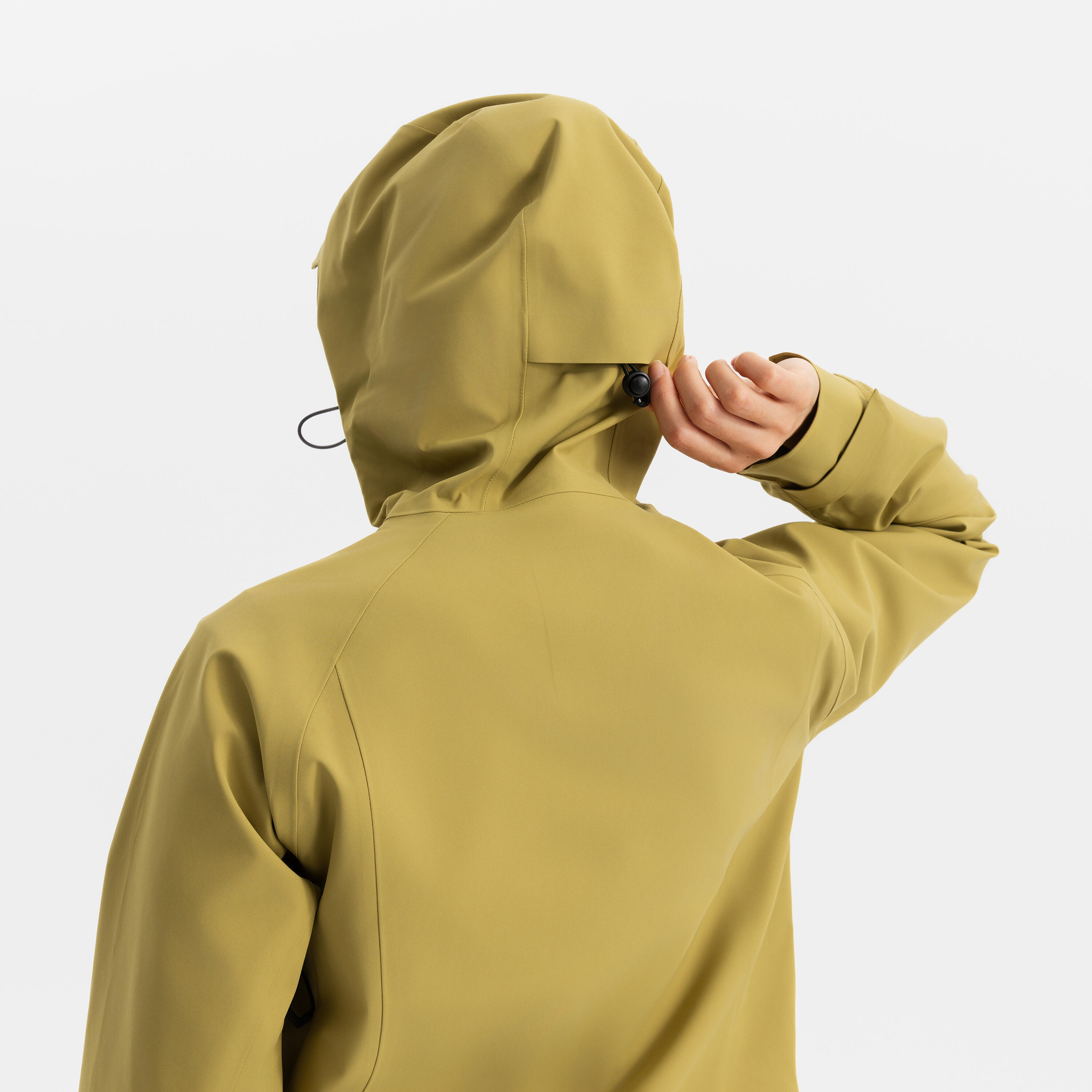 Women's Waterproof Hiking Jacket - MH500 - Mangrove khaki