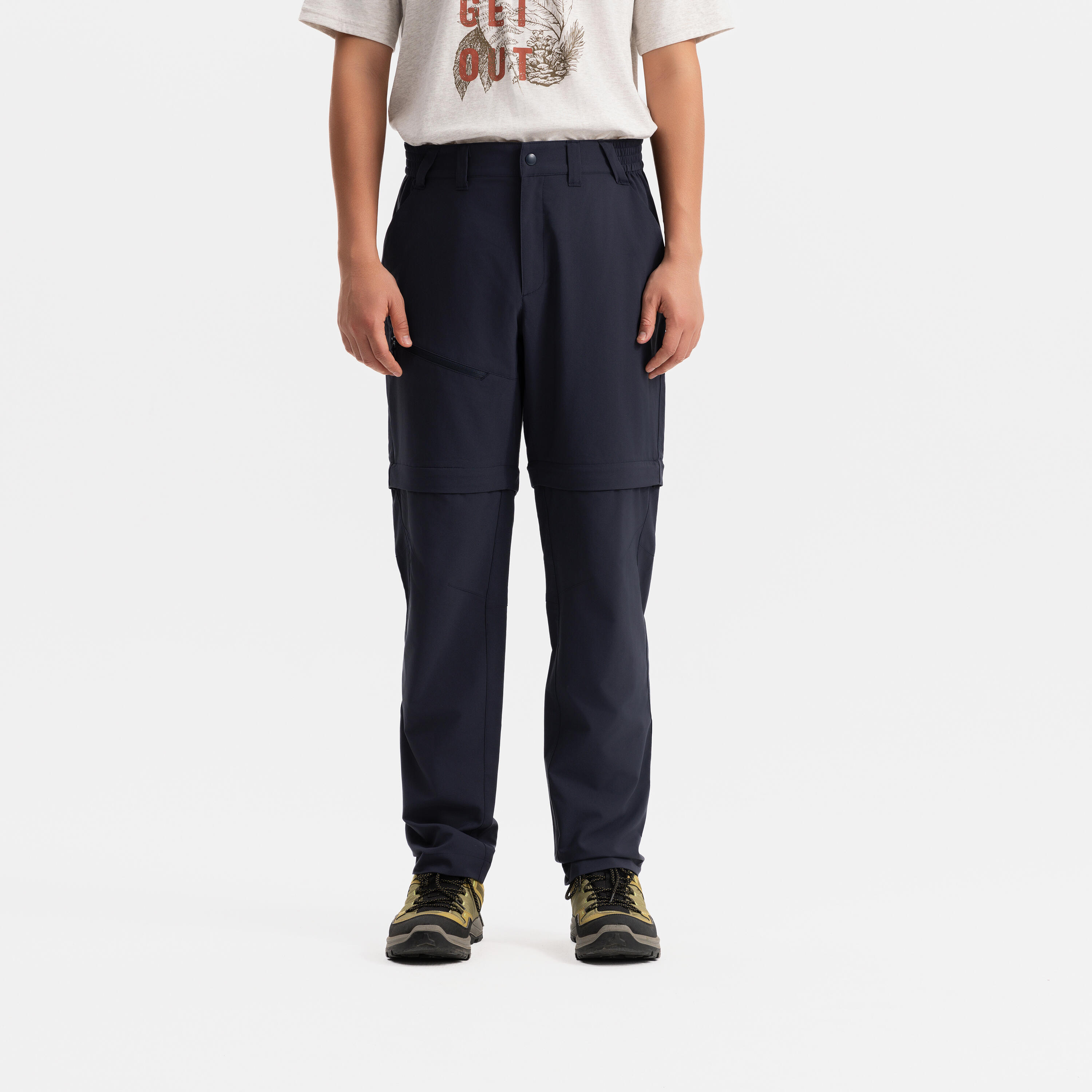 Men's Modular Zip-Off Hiking Pants MH100 - Navy
