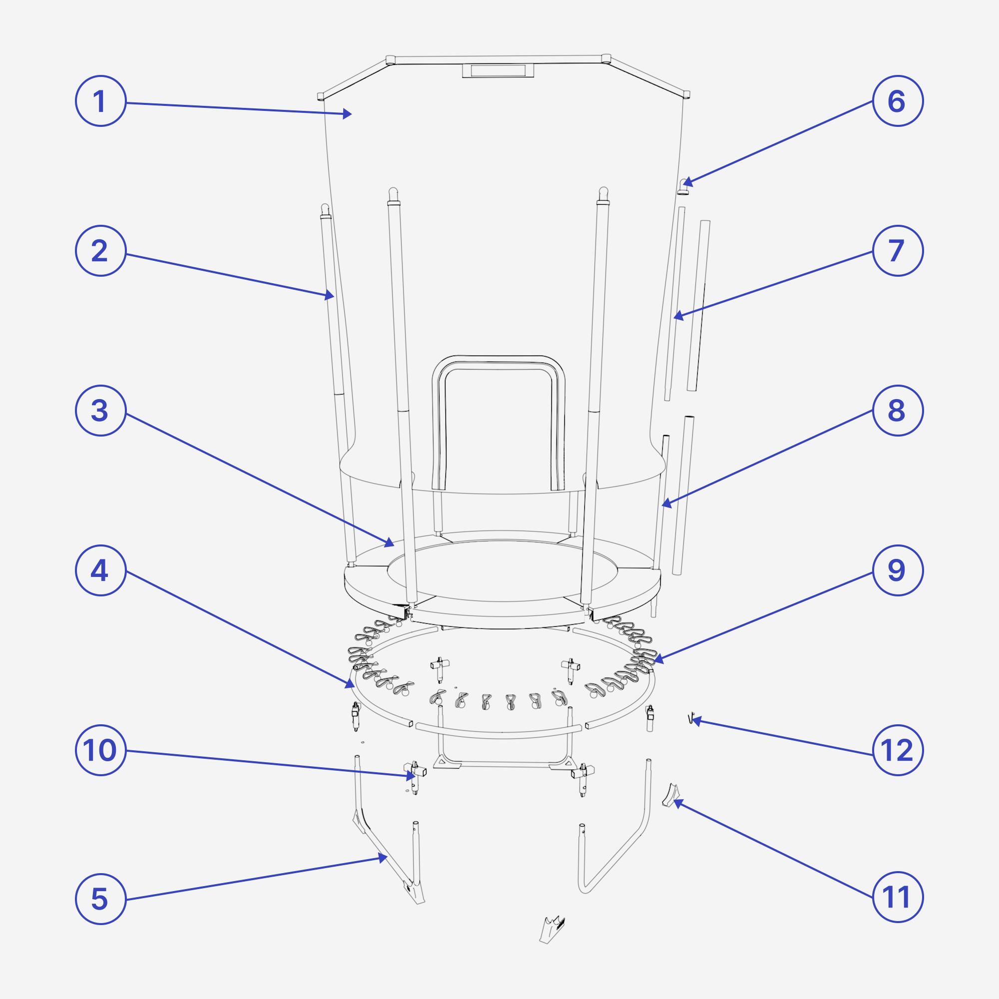 Cavilha "Push-Pin" Trampolim 140 Interior x6 (Peça de Substituição) 6/7