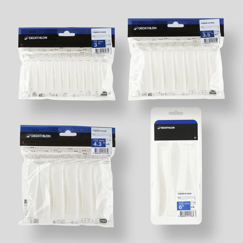 Leurre souple pêche YUBARI FATSHAD avec attractant Blanc