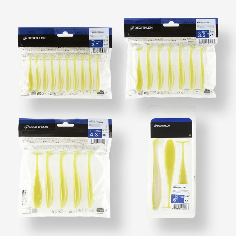 Nălucă flexibilă pescuit YUBARI FAT SHAD cu atractant Chartreuse 