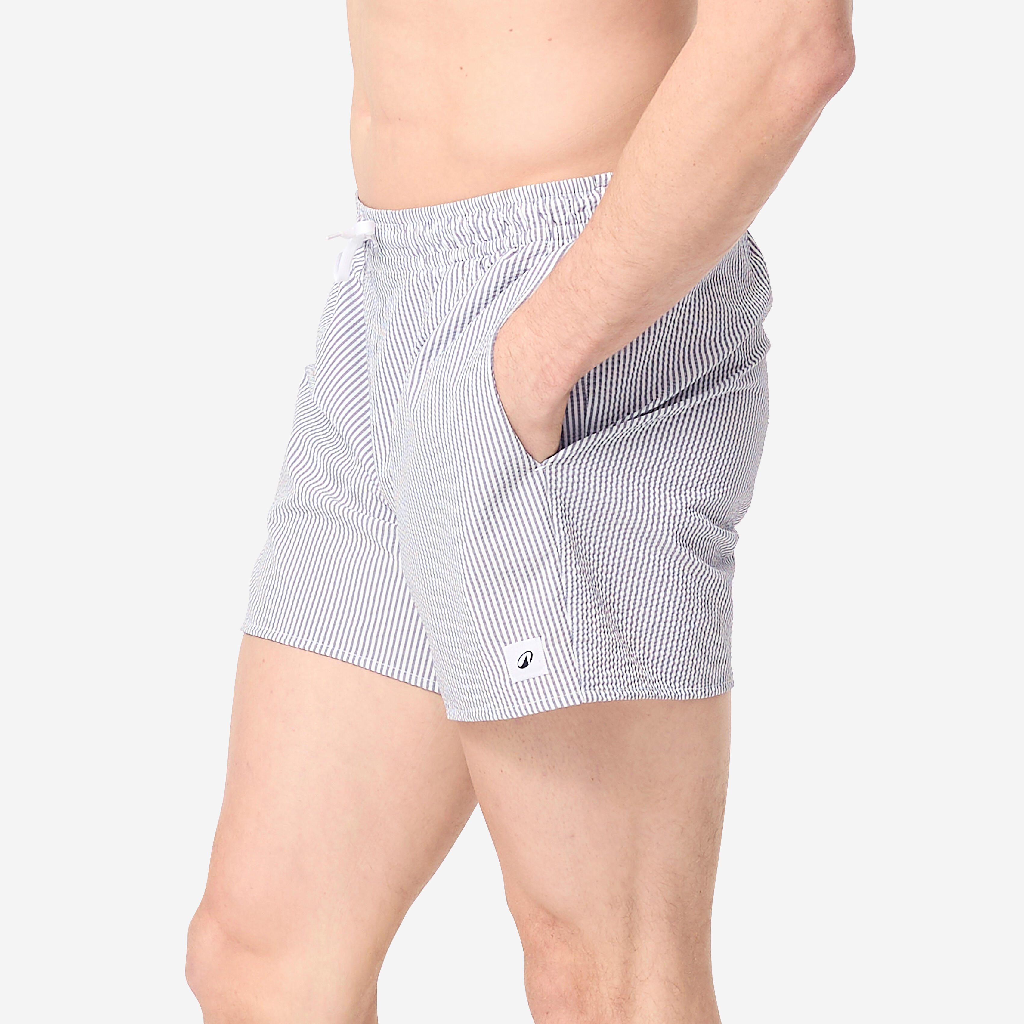 DECATHLON Pánske boardové šortky 100 krátke 15" modré textúrované S · záber 4