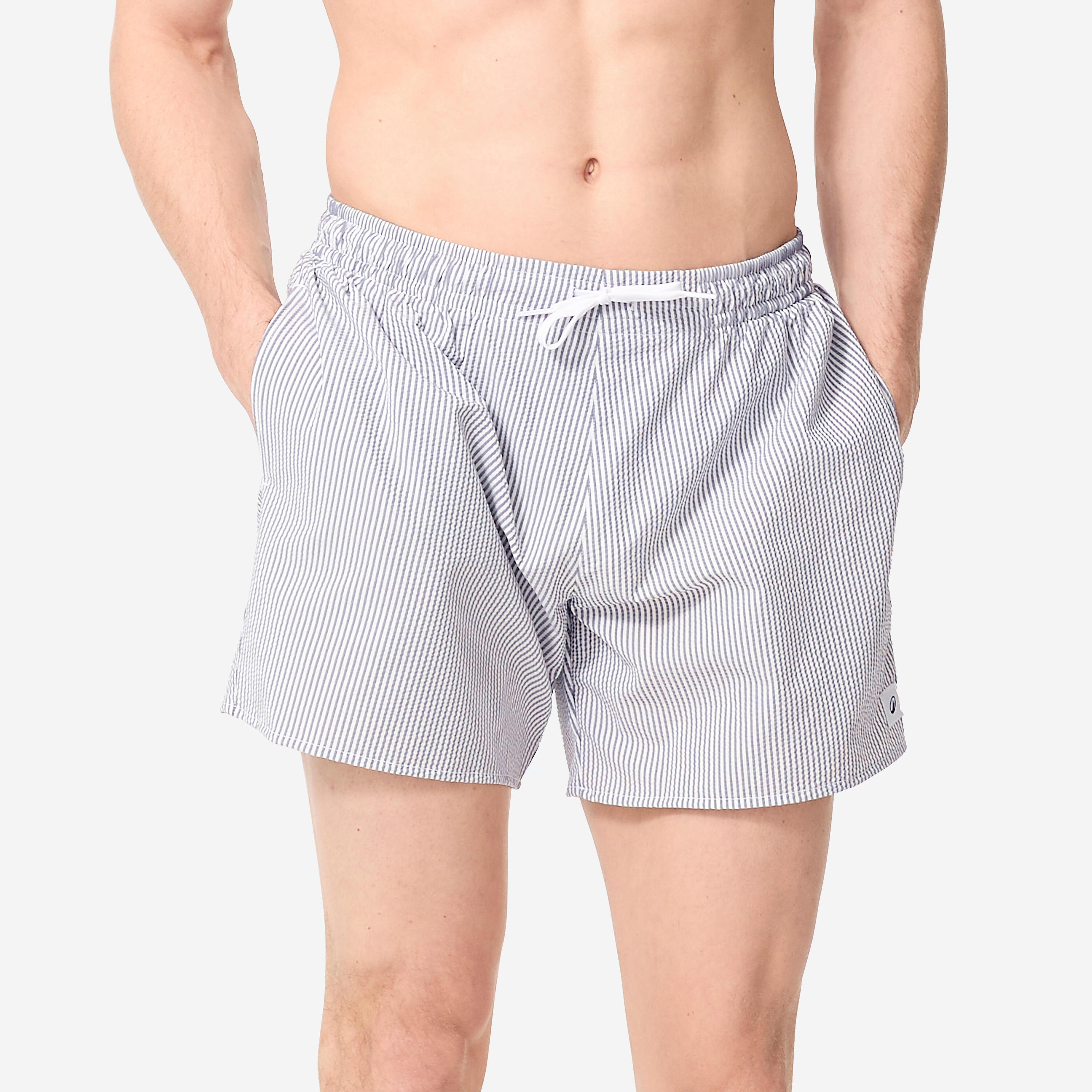 OLAIAN Bañador Hombre Corto 15" Texturizado rayas