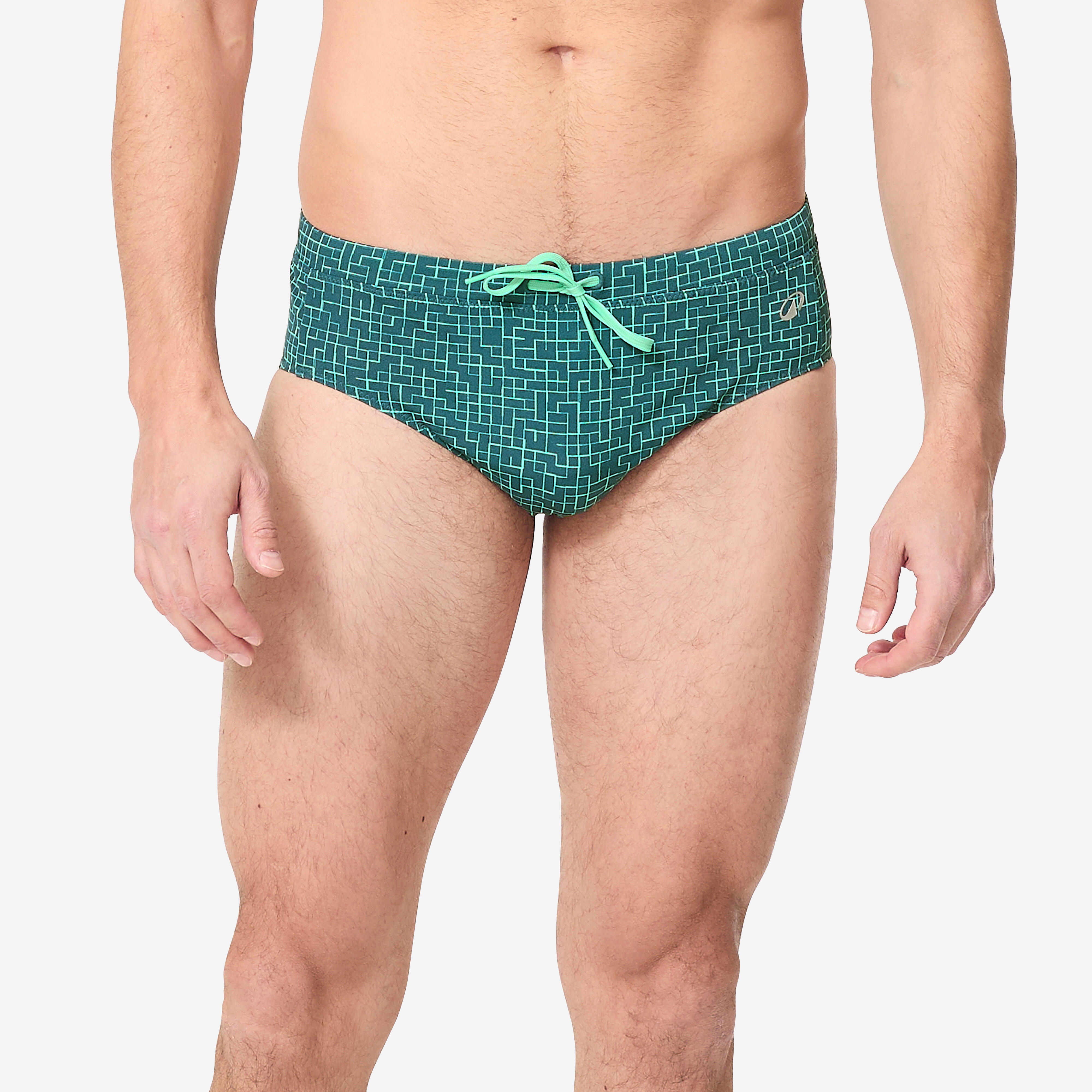 Calções de banho natação slip homem - 100 plus quad verde