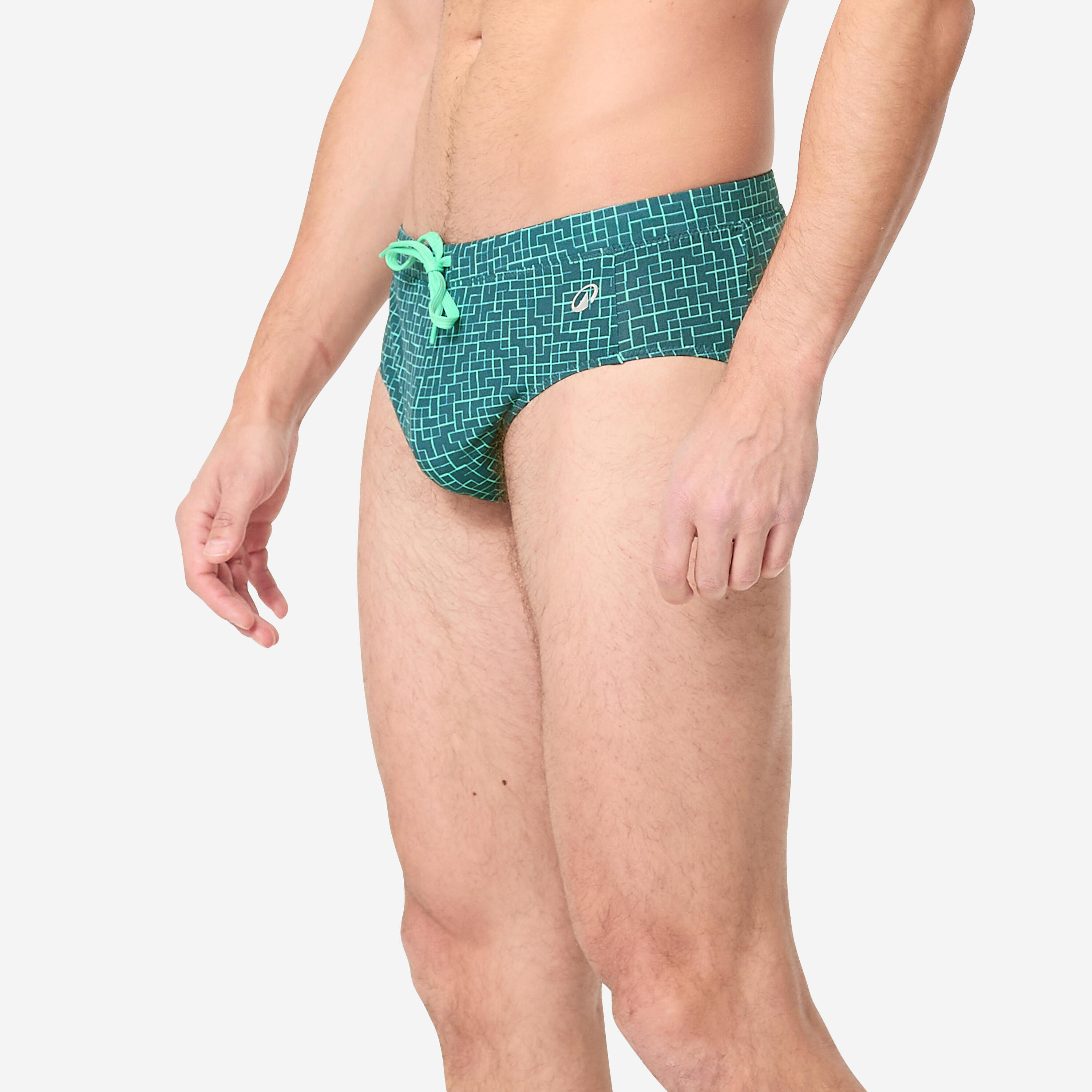 Calções de banho Natação Slip Homem - 100 Plus quad verde 3/6