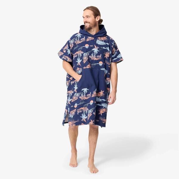 Hooded blue changing poncho
