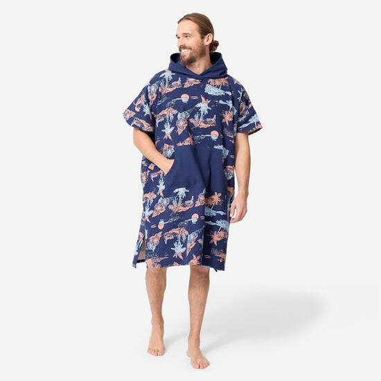 Poncho de plage surf adulte à partir de 150 cm, 500 Stories bleu