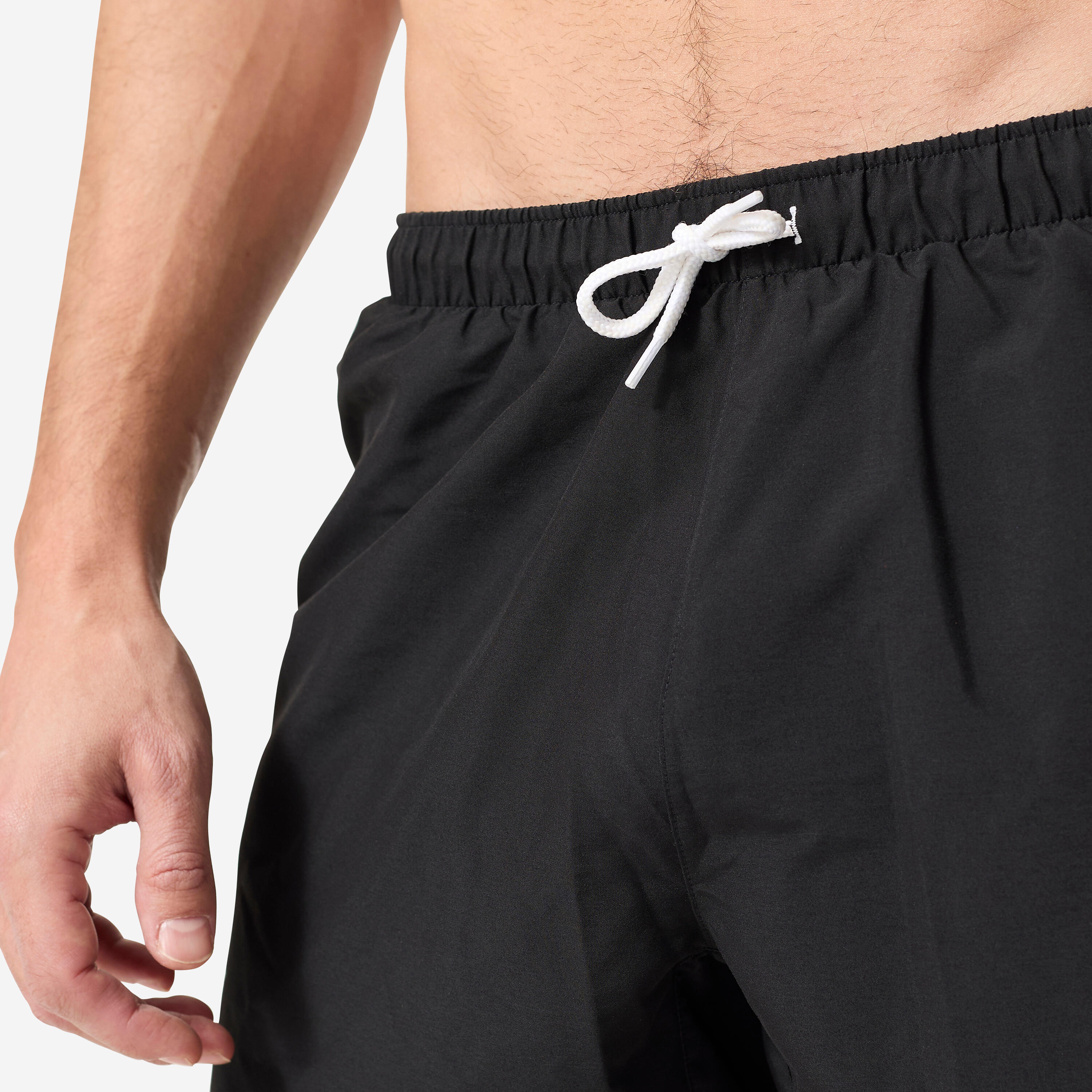 Korte boardshort 100 voor surfen heren zwart 5/6