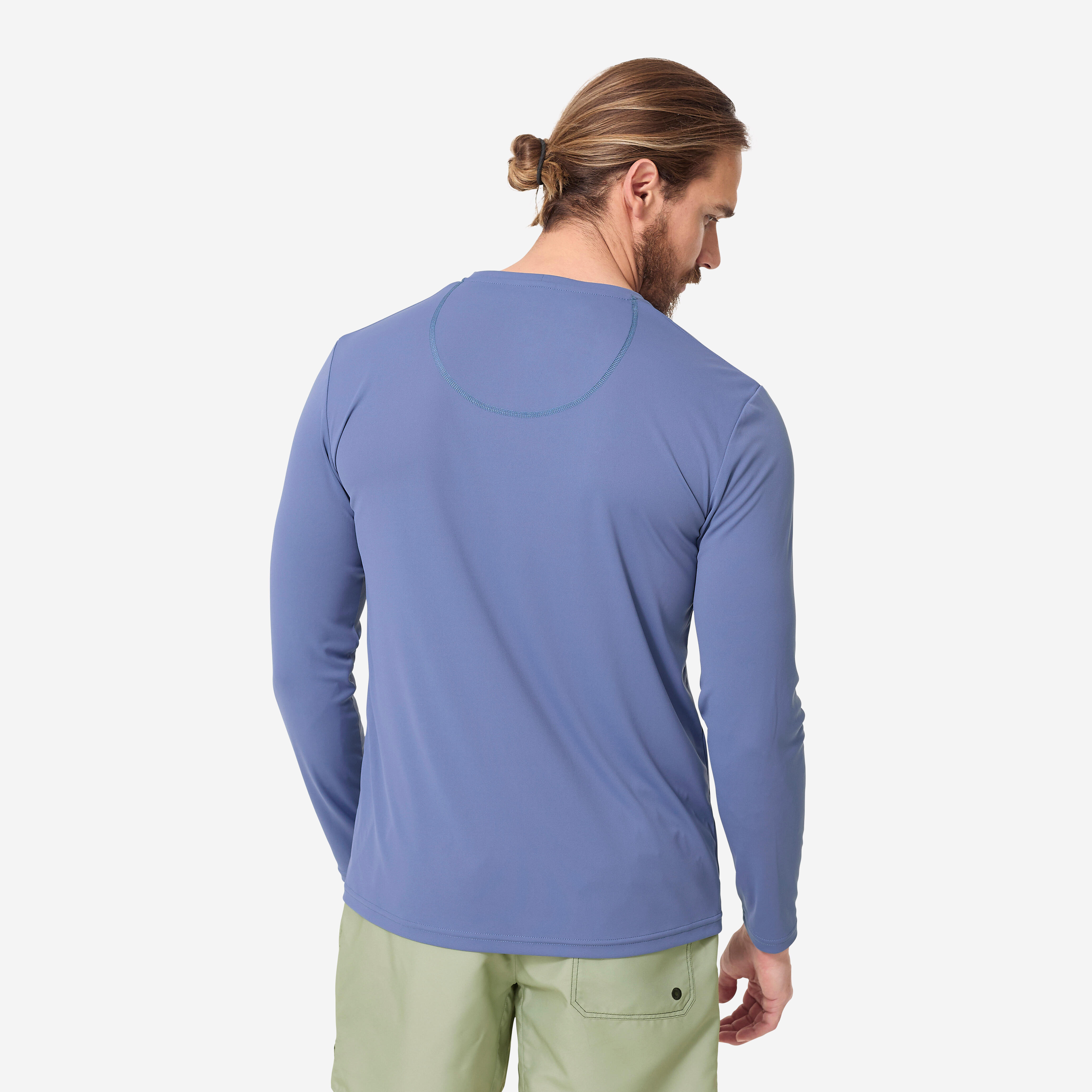 Men Beachwear Surfing Long sleeve UV Protection Regular Fit T-shirt Blue