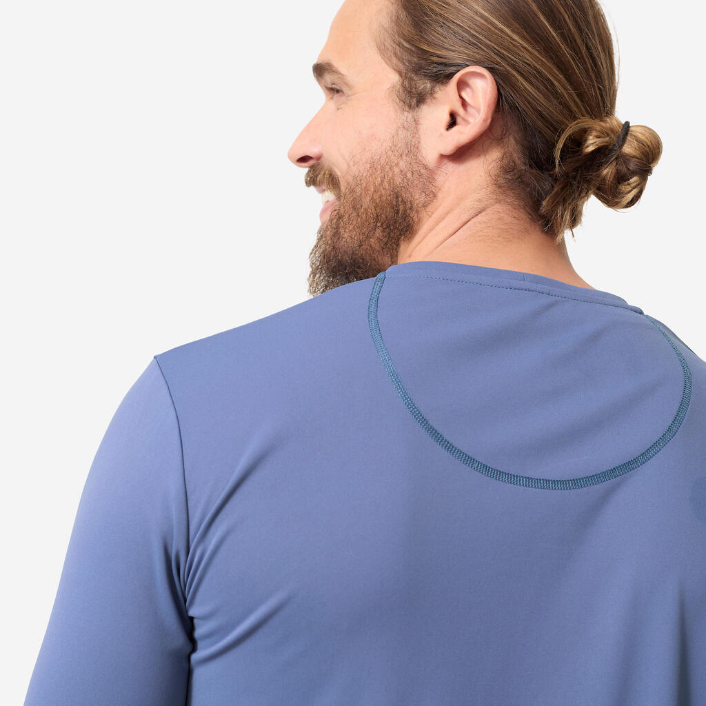 WATER TEE SHIRT top anti UV surf Manches Longues Homme Blue