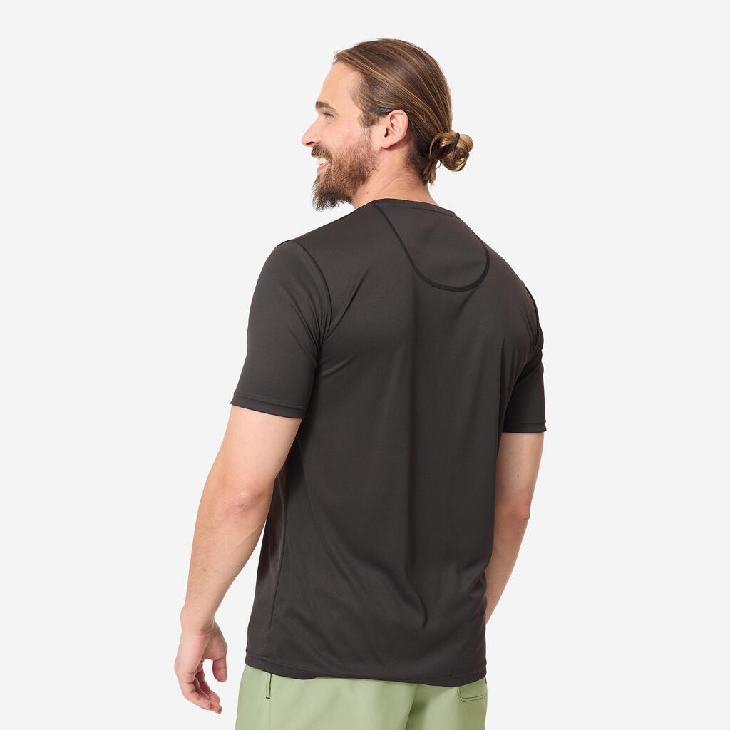 WATER TEE SHIRT top anti UV surf Manches Courtes Homme  Noir
