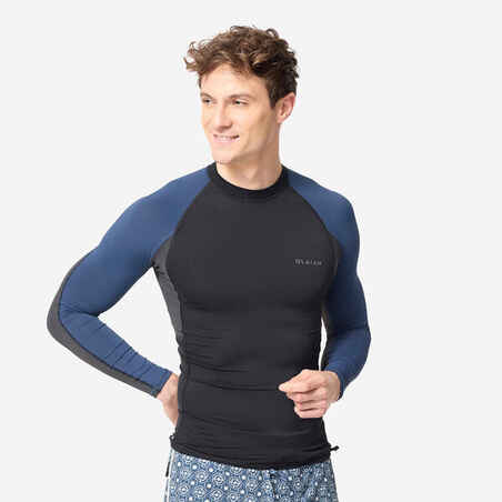 Men’s anti-UV T-shirt long-sleeved - 500 black blue