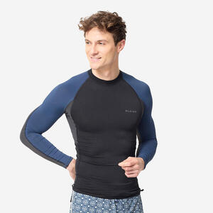 Camiseta protección solar manga larga Hombre Top 500 negro gris