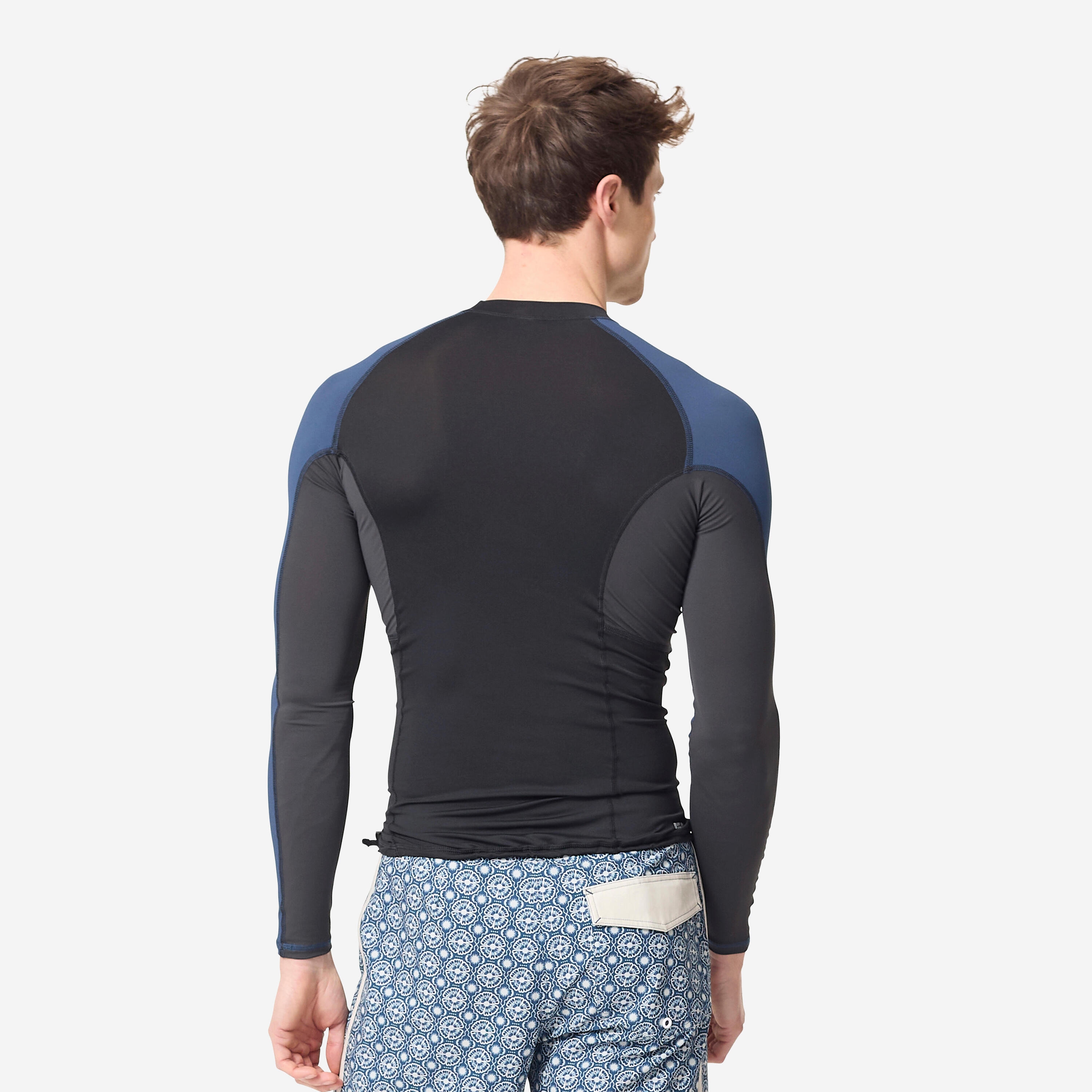 Men’s anti-UV T-shirt long-sleeved - 500 black blue 4/4