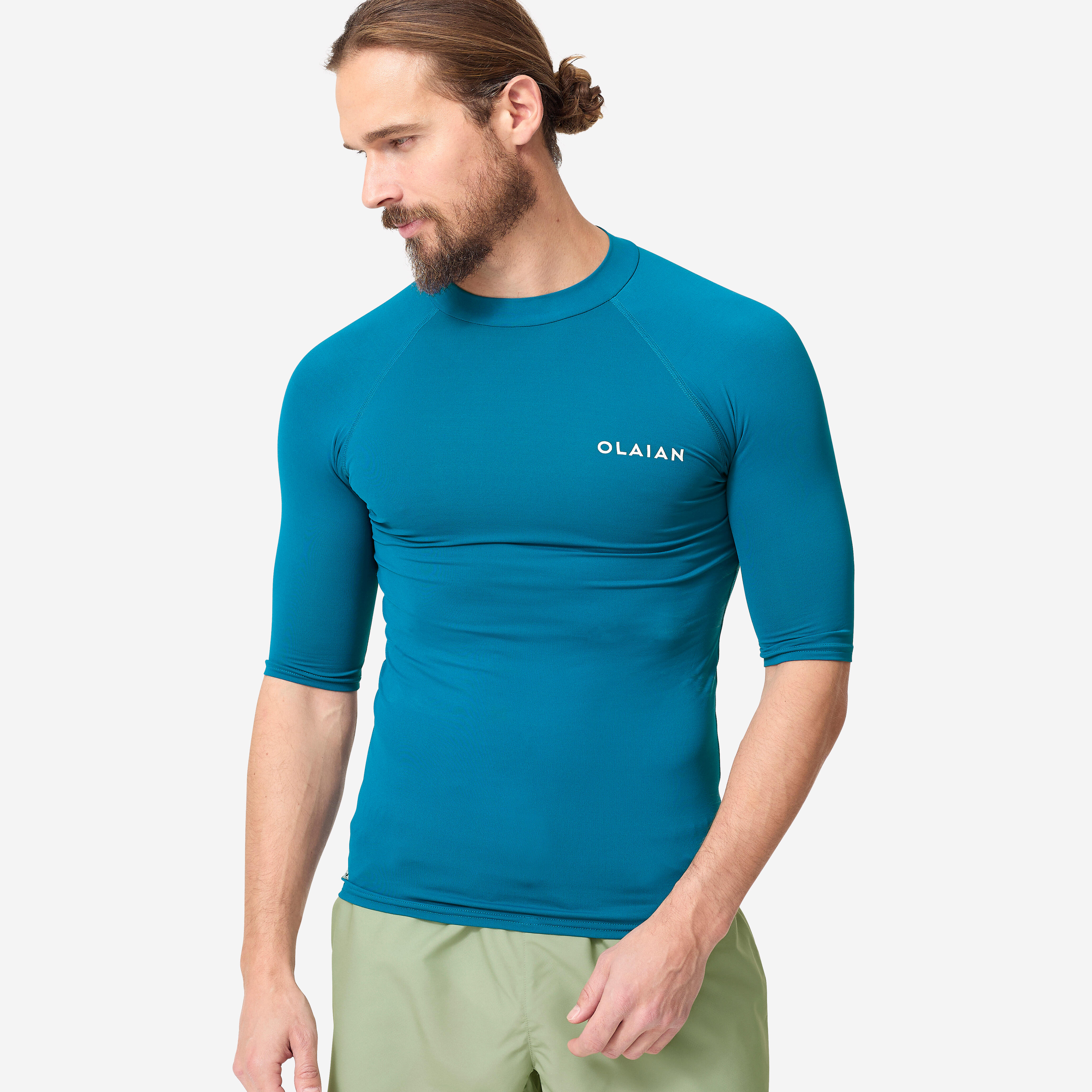 Men Surfing T shirt Short Sleeve UV Protection UPF50+ Blue image