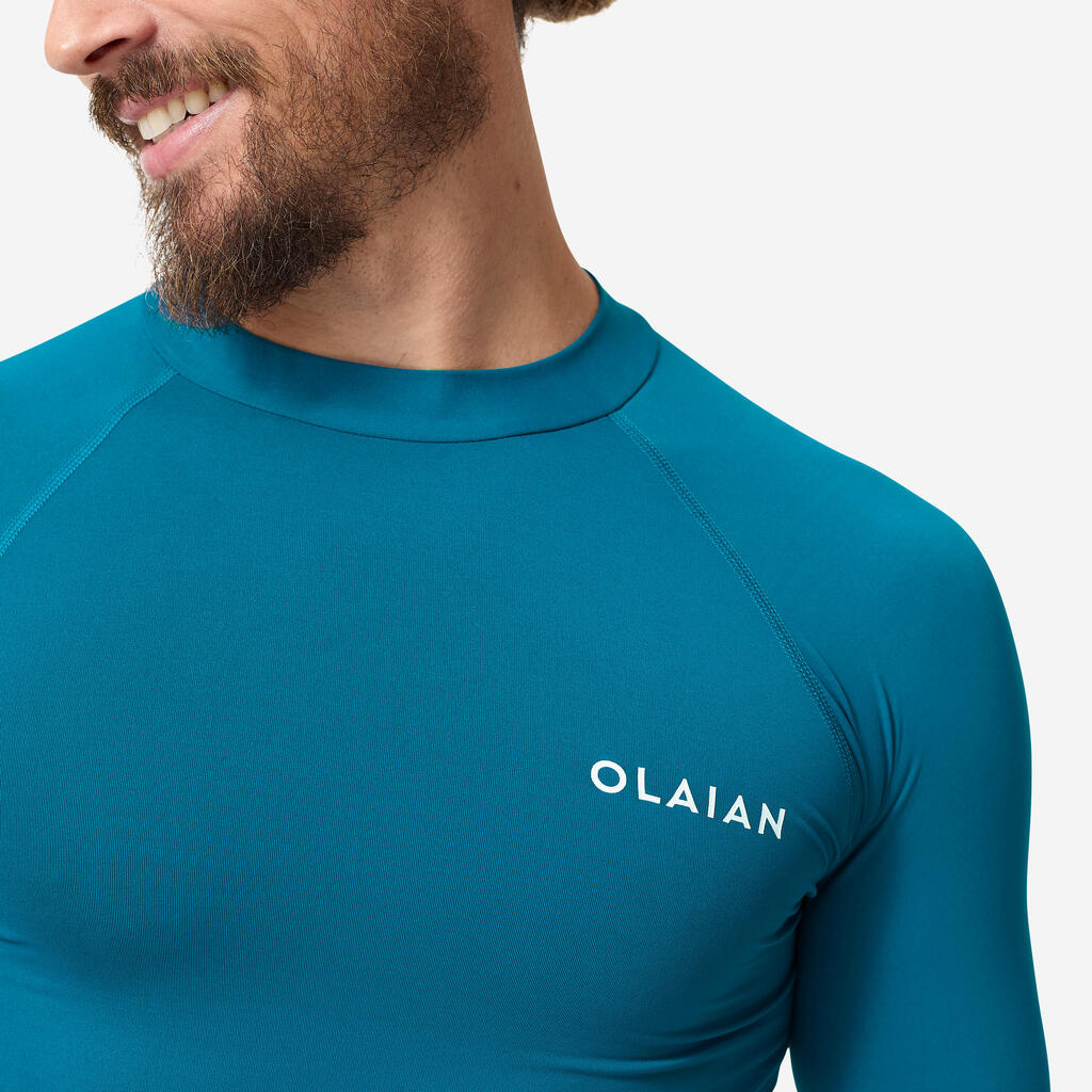 Tee shirt anti uv surf top 100 manches courtes homme bleu