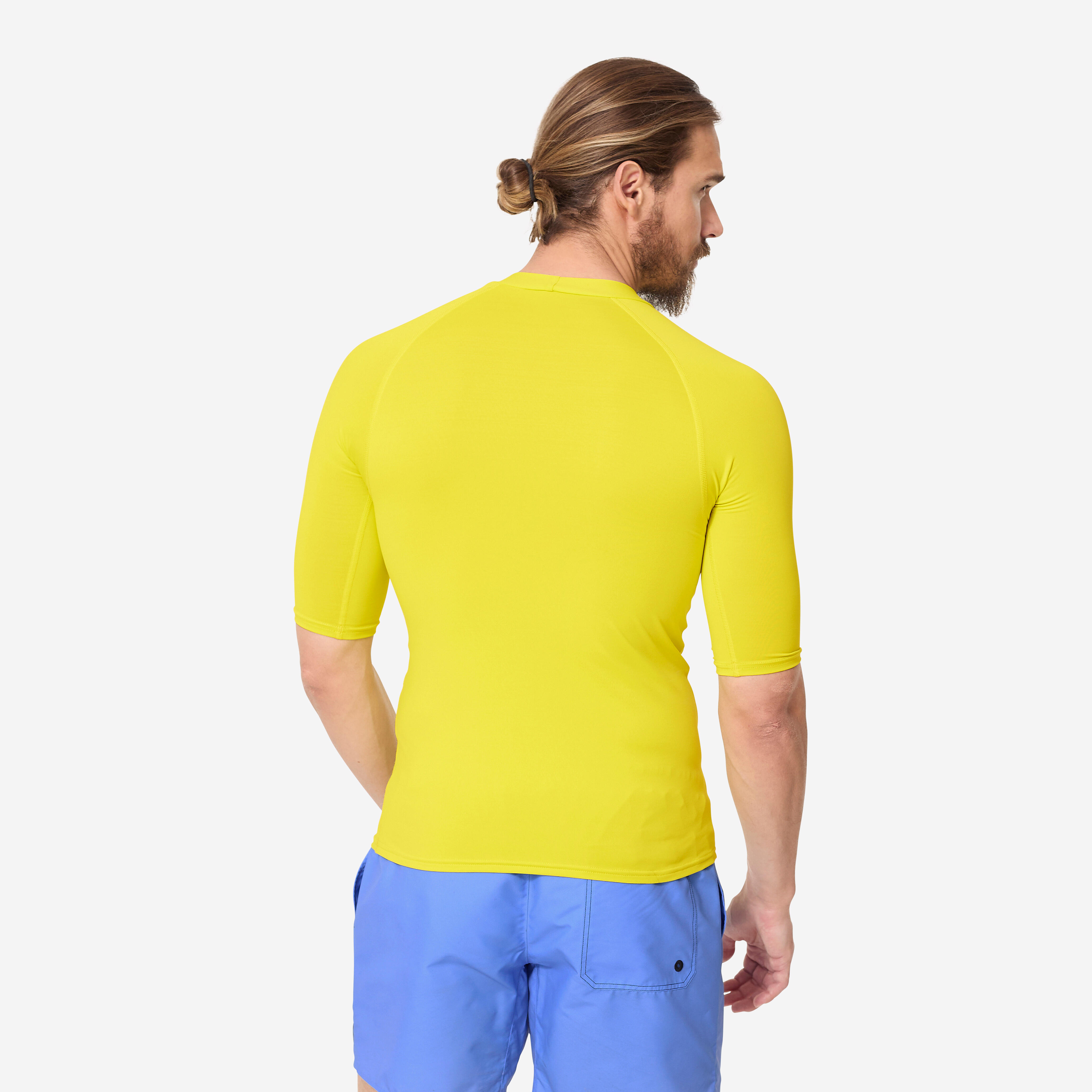 Men Surfing Short Sleeve UV Protection UPF50+ Yellow