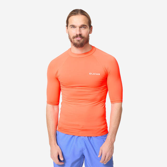 OLAIAN Polera UV hombre manga corta naranjo