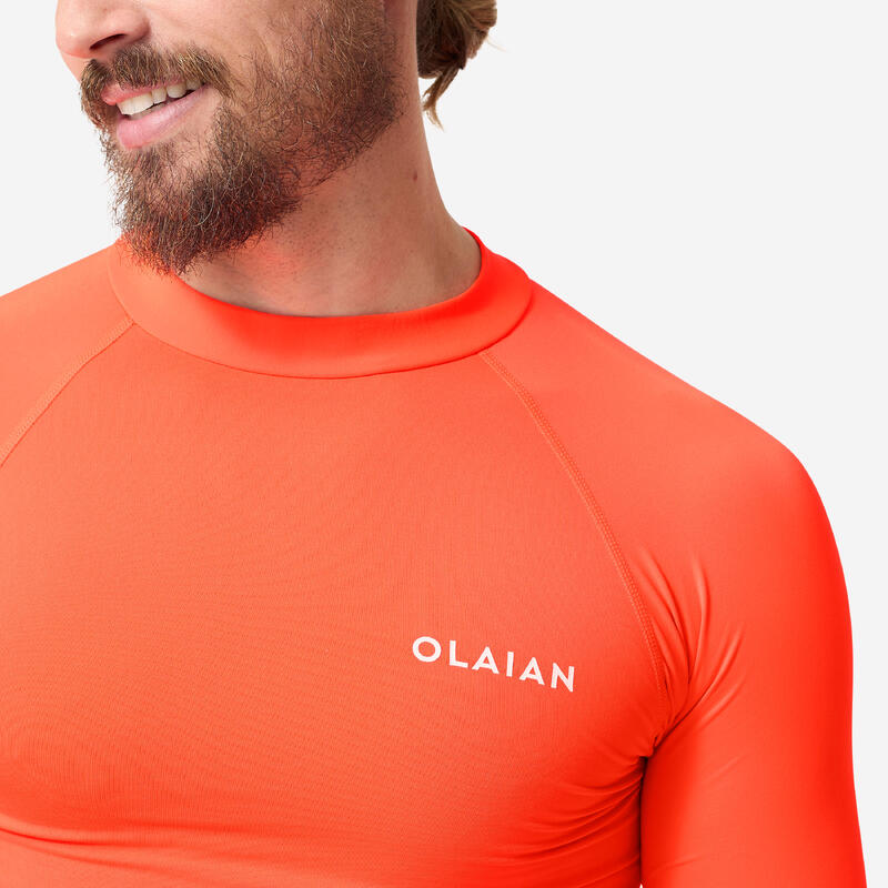 Camiseta protección solar Hombre manga corta UPF 50+ Top 100 naranja