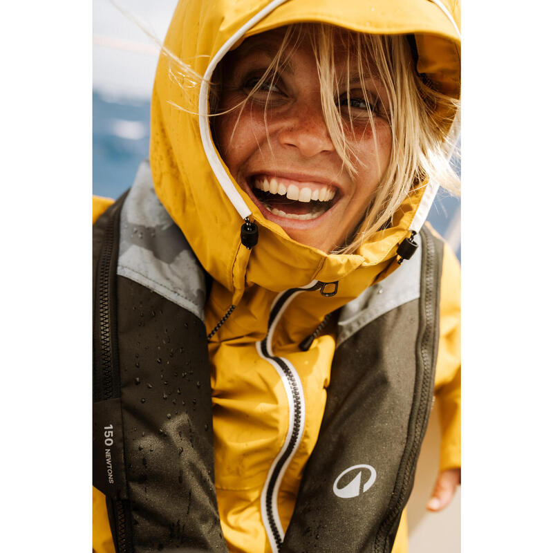 Veste imperméable de voile - veste de pluie SAILING 100 femme Ocre