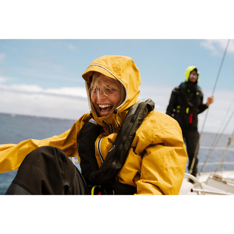 Casaco Impermeável de Vela - Casaco de Chuva SAILING 100 Mulher Ocre