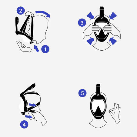 Маска Easybreath для снорклінгу для дорослих помаранчева без сумки
