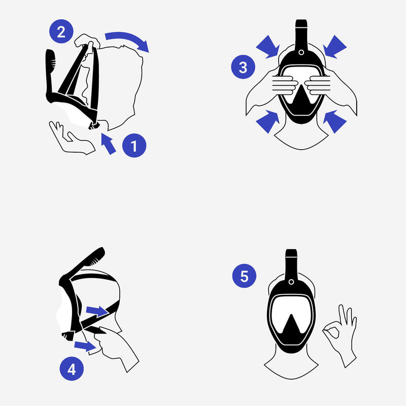 Yetişkin Su Altı Keşif Maskesi - Gri - Easybreath