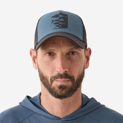 Cappellino pesca idrorepellente 500 blu-nero