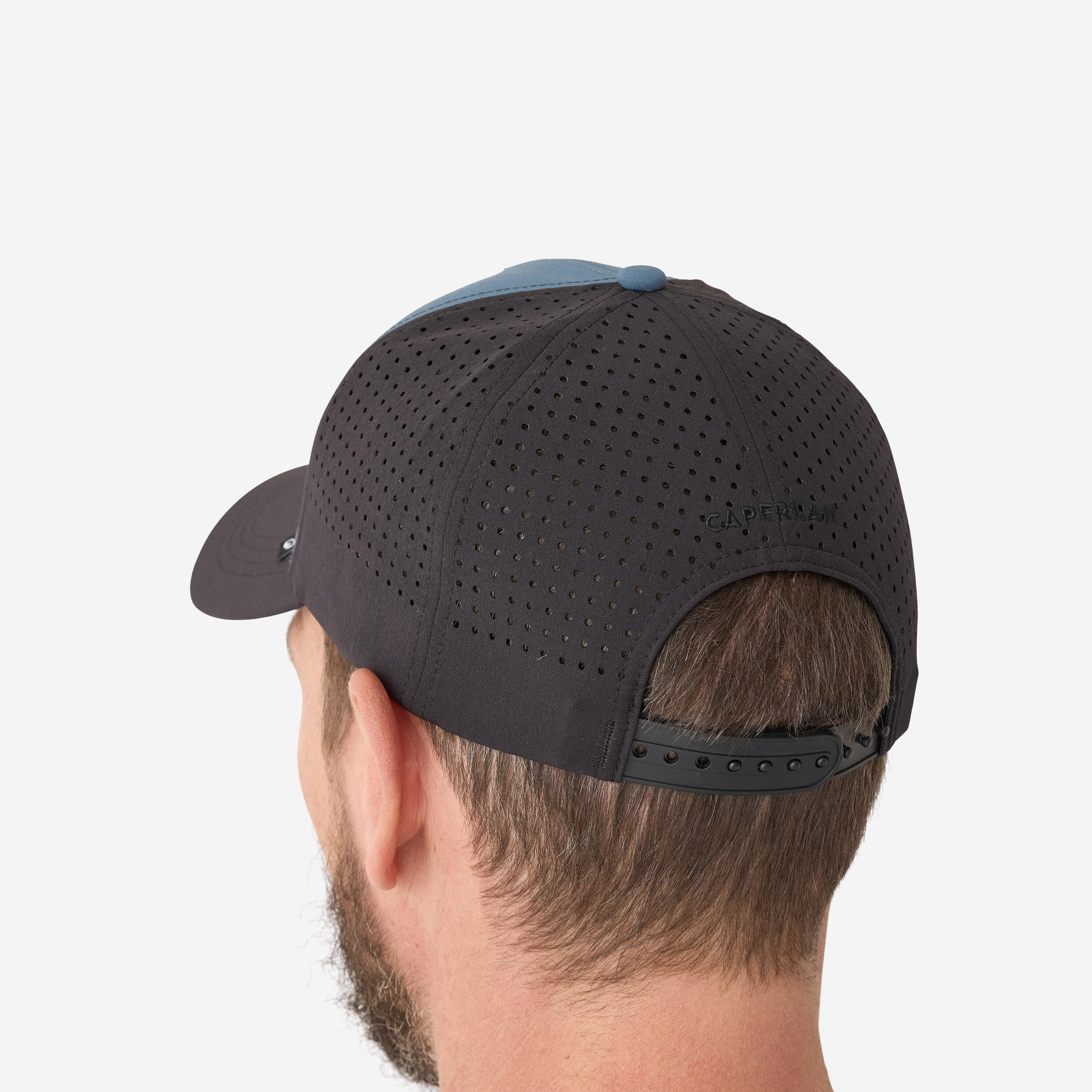 Cappellino pesca idrorepellente 500 blu-nero 2/4