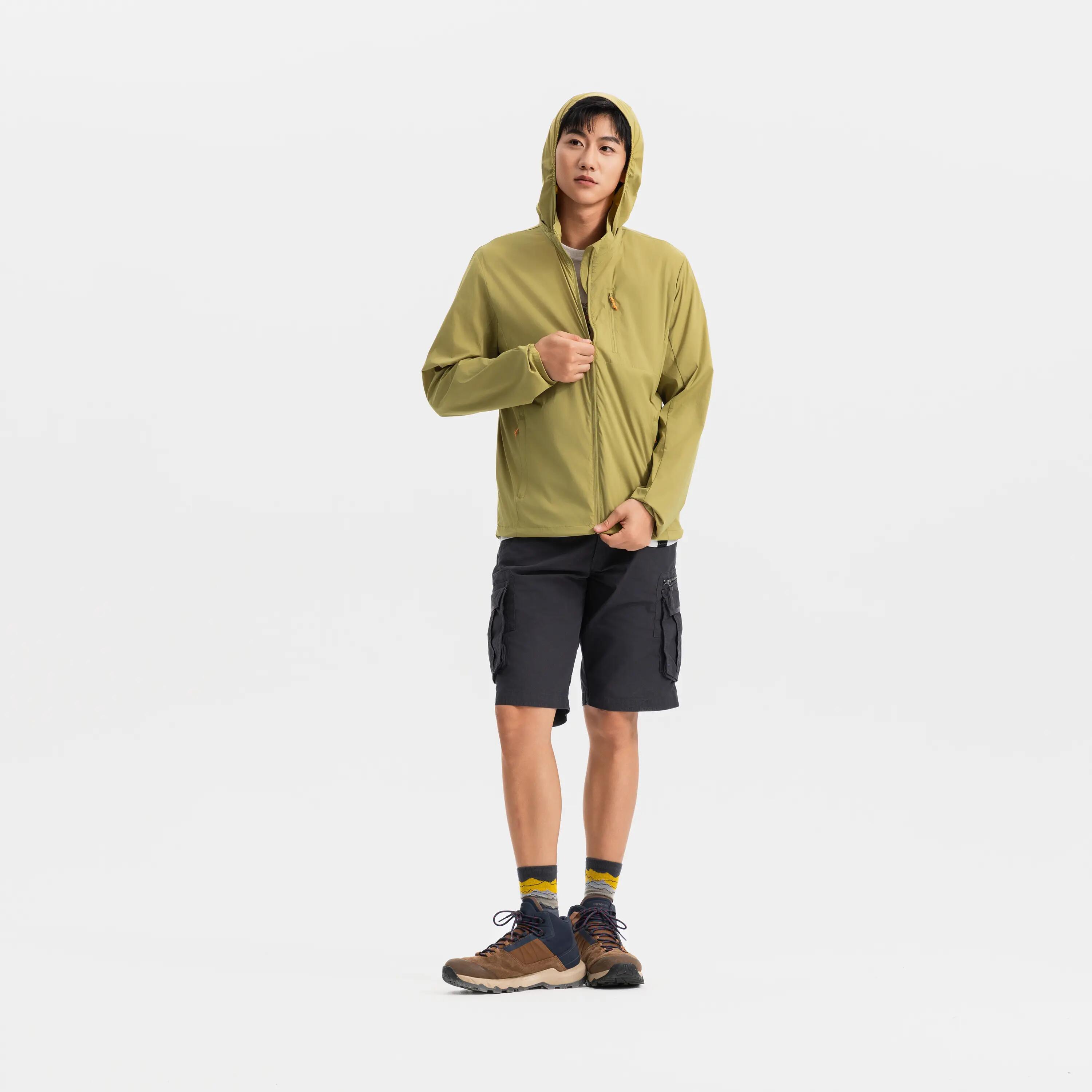 Men's Travel Trekking Cargo Shorts - TRAVEL 500 - Grey 6/7