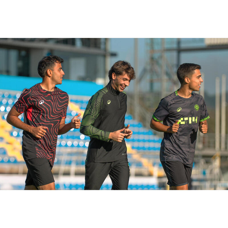 Maillot de football  adulte Viralto II wavy noir & jaune fluo