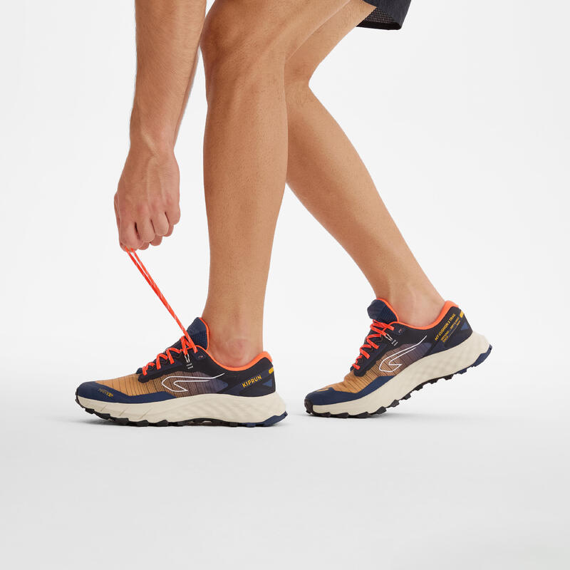 Încălțăminte alergare Trail Kiprun MT Cushion 2 albastru-portocaliu bărbați