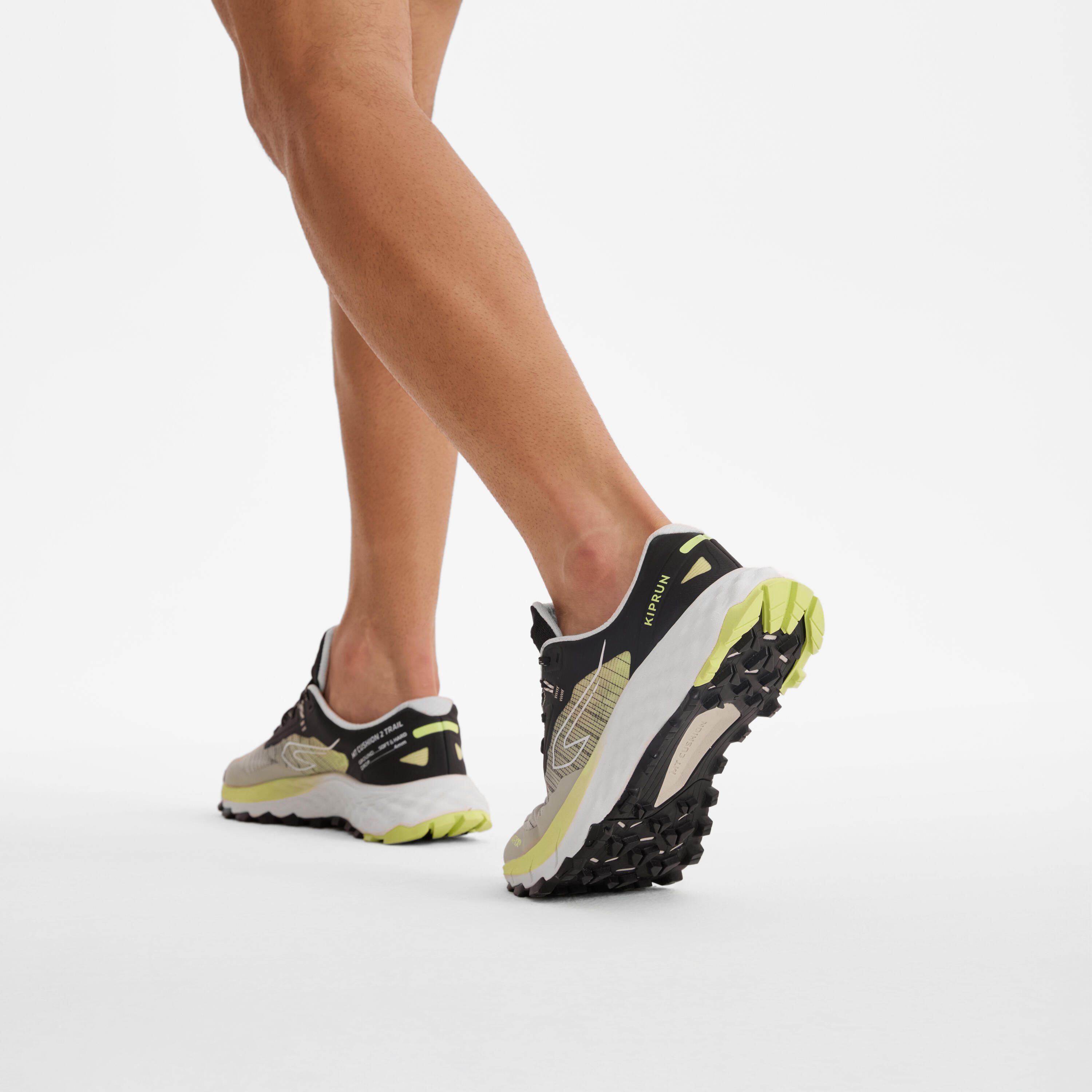 Zapatillas de Trail Running Kiprun MT Cushion 2  Hombre - Beige y Amarillo 25/26