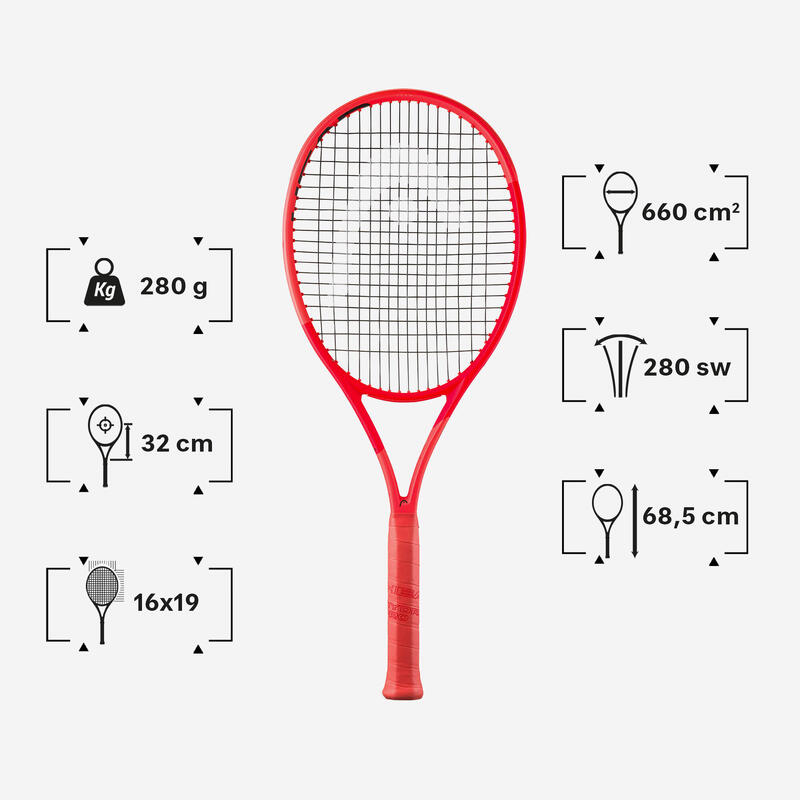 Rachetă de tenis, adulți, Head Radical Team 280g portocaliu.