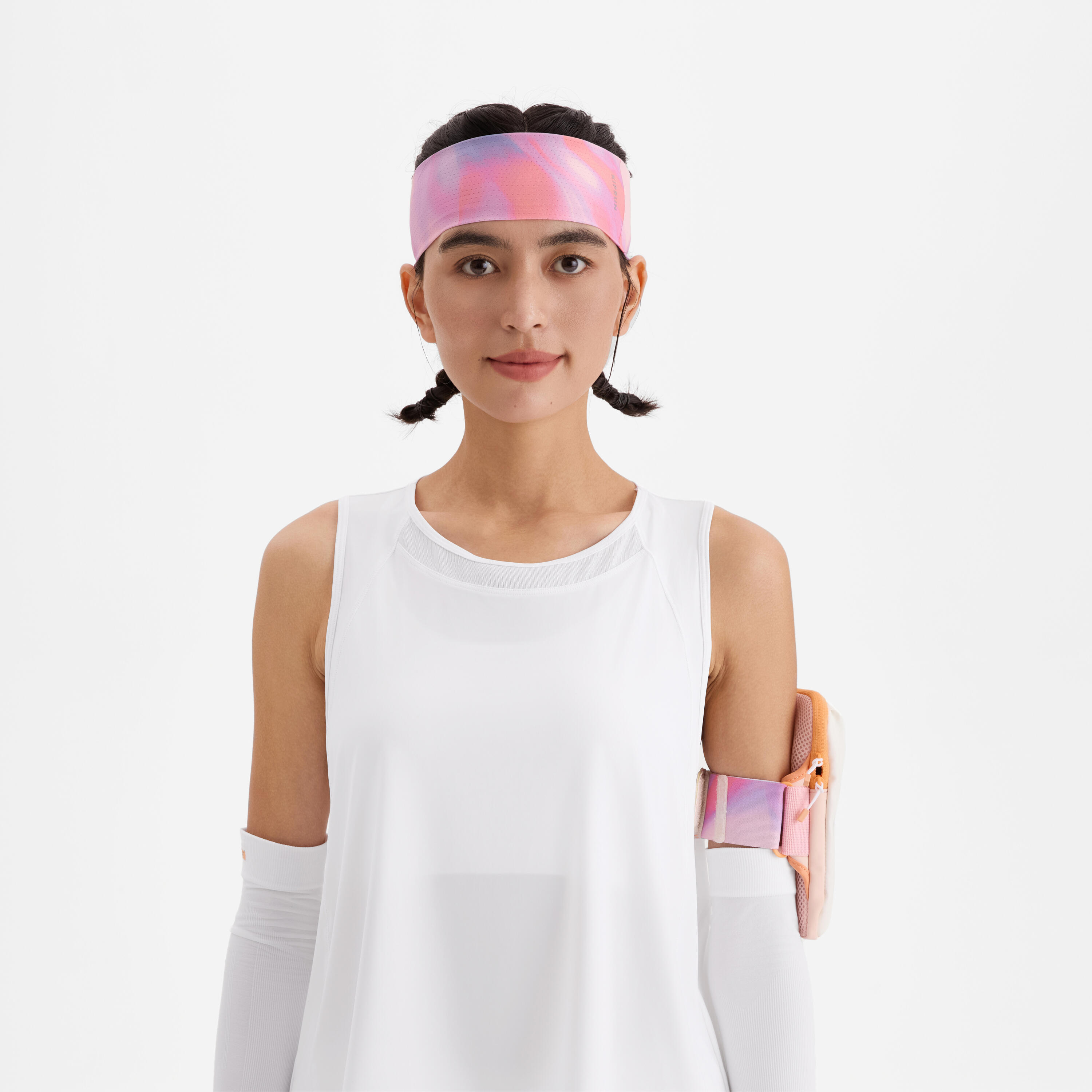 Women's Running Breathable Short Tank Top - KIPRUN Run 500 Dry White